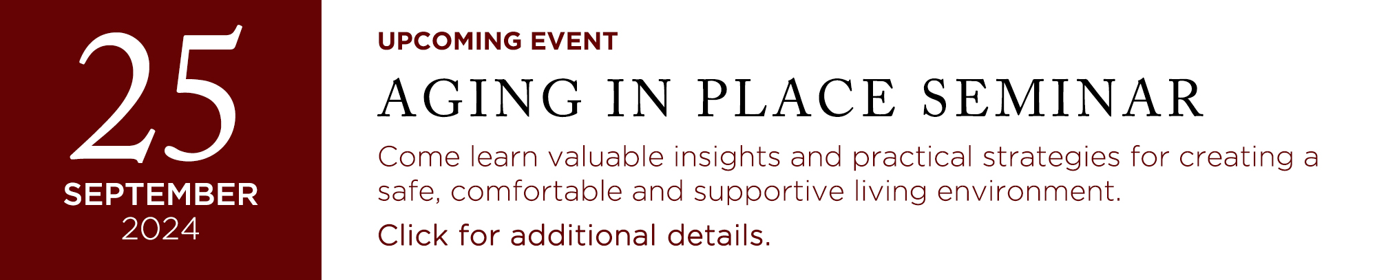 Aging In Place Seminar